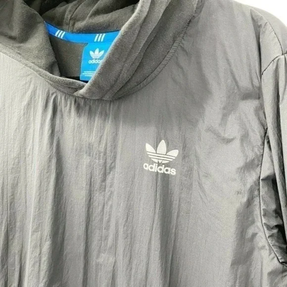 Adidas Men's Original Sport Luxe Mix Hoodie Trefoil Fleece Black Pullover Size M - Picture 4 of 11